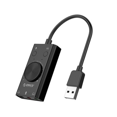 Karta dźwiękowa SC2 zewnętrzna wielofunkcyjna USB-A - czarna ORICO