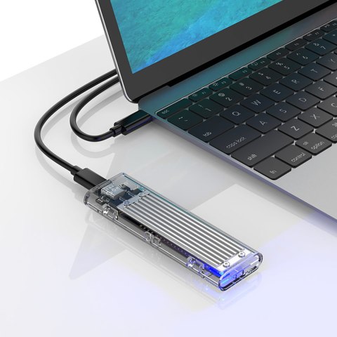 Kieszeń obudowa na dysk TCM2-C3 M.2 NVME na USB-C 10Gb/s - szaro-przezroczysta ORICO