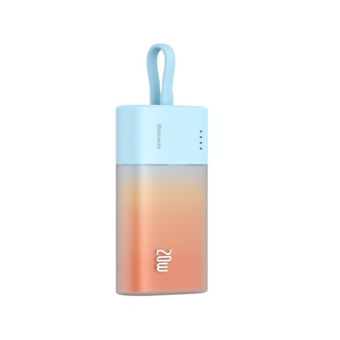 Powerbank Popsicle 5200mAh 20W z kablem Lightning 60W/20V/3A/30cm - niebiesko-pomarańczowy BASEUS