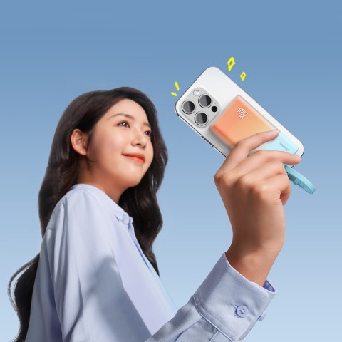 Powerbank Popsicle 5200mAh 20W z kablem Lightning 60W/20V/3A/30cm - niebiesko-pomarańczowy BASEUS