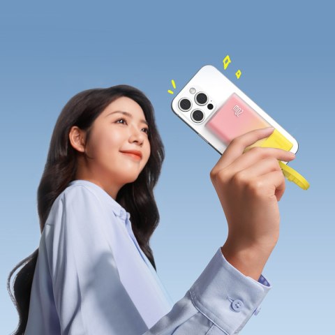 Powerbank Popsicle 5200mAh 20W z kablem Lightning 60W/20V/3A/30cm - zółto-różowy BASEUS