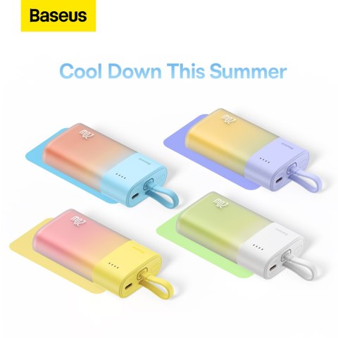 Powerbank Popsicle 5200mAh 20W z kablem Lightning 60W/20V/3A/30cm - zółto-różowy BASEUS