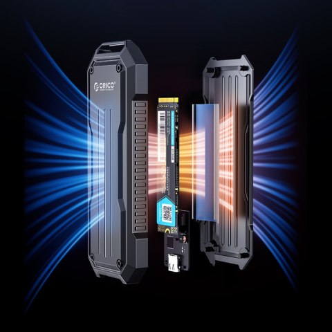 Wzmocniona kieszeń dyskowa taktyczna OXS2C3-G2 M.2 NVMe / SATA SSD USB-C - szara ORICO