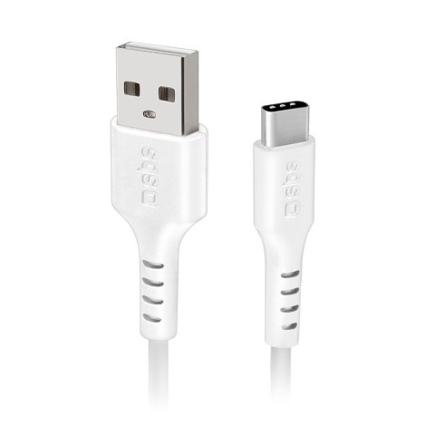Kabel przewód USB-A - USB-C 1.5m - biały SBS