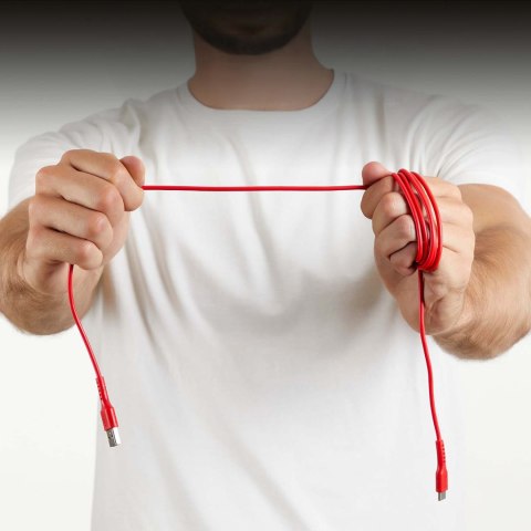 Kabel przewód USB-A - USB-C 1.5m - czerwony SBS