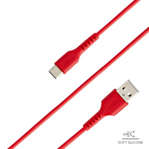 Kabel przewód USB-A - USB-C 1.5m - czerwony SBS
