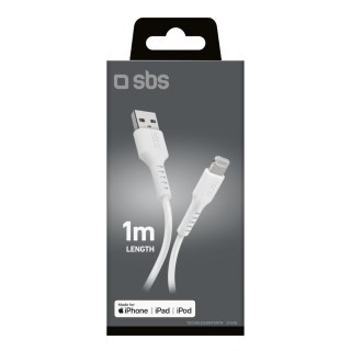 Kabel przewód USB-A - iPhone Lightning - biały SBS