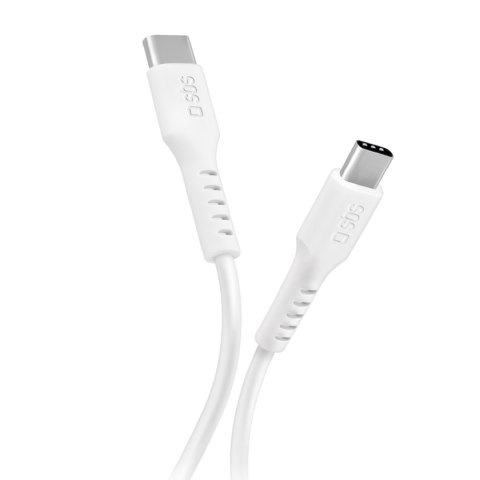 Kabel przewód USB-C PD 25W 1 m - biały SBS