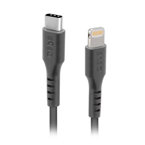 Kabel przewód USB-C - iPhone Lightning 1m - czarny SBS