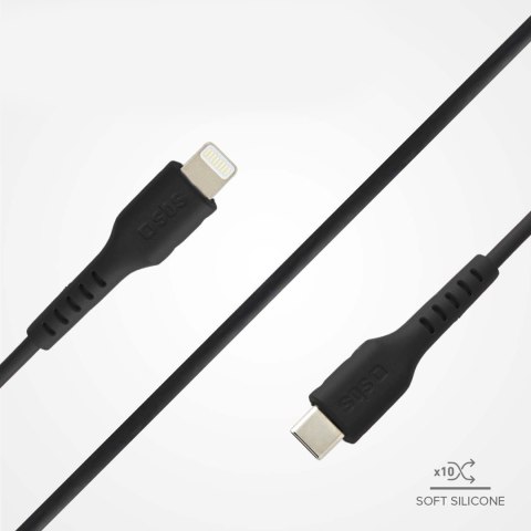 Kabel przewód USB-C - iPhone Lightning 1m - czarny SBS