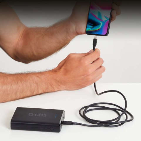 Kabel przewód USB-C - iPhone Lightning 1m - czarny SBS