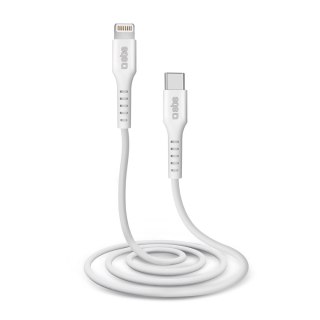 Kabel przewód z certyfikatem MFi USB-C - iPhone Lightning 1m - biały SBS