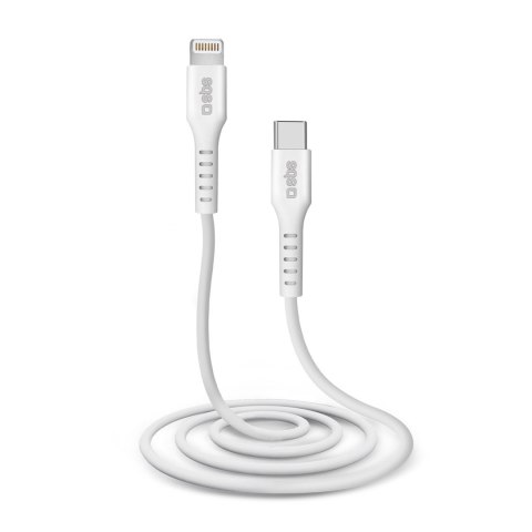 Kabel przewód z certyfikatem MFi USB-C - iPhone Lightning 1m - biały SBS