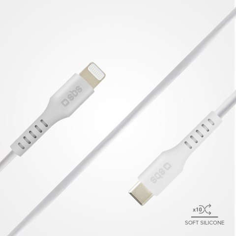 Kabel przewód z certyfikatem MFi USB-C - iPhone Lightning 1m - biały SBS
