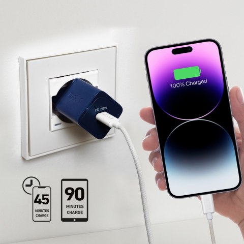 Ładowarka sieciowa GaN z Power Delivery 20W - niebieska SBS