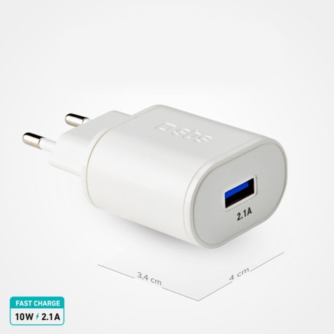 Ładowarka sieciowa USB-A 10W - biała SBS