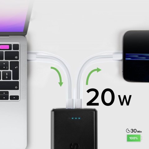 Powerbank 30000 mAh USB-C USB-A - czarny SBS