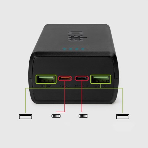 Powerbank 30000 mAh USB-C USB-A - czarny SBS