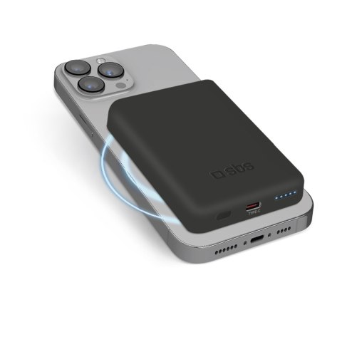 Powerbank beprzewodowy 5000 mAh USB-C MagSafe - czarny SBS