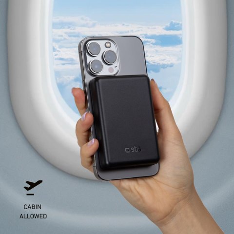 Powerbank beprzewodowy 5000 mAh USB-C MagSafe - czarny SBS