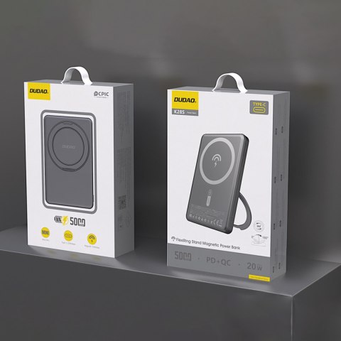 Powerbank z MagSafe i podstawką 20W PD 5000mAh - szary DUDAO