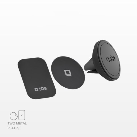Uchwyt samochodowy magnetyczny na smartfona śr. 40 mm na kratkę nawiewu - czarny SBS
