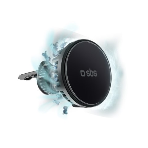 Uchwyt samochodowy na smartfona z ładowarką indukcyjną na kratkę z chłodzeniem - czarny SBS