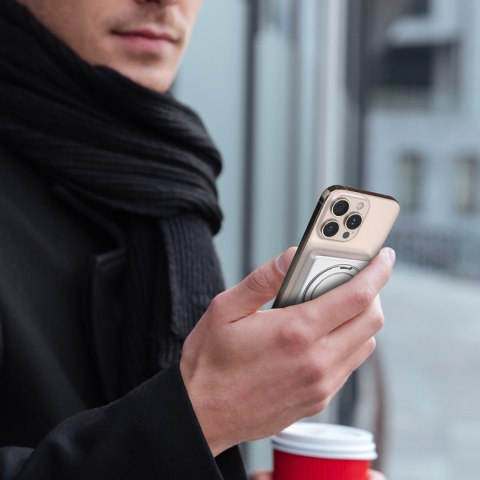 Powerbank K28 10000mAh z MagSafe z metalową obudową i podstawką PD 22.5W - srebrny DUDAO