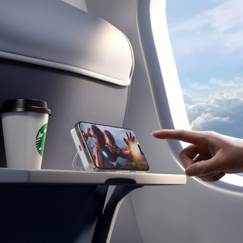 Powerbank K28 10000mAh z MagSafe z metalową obudową i podstawką PD 22.5W - srebrny DUDAO