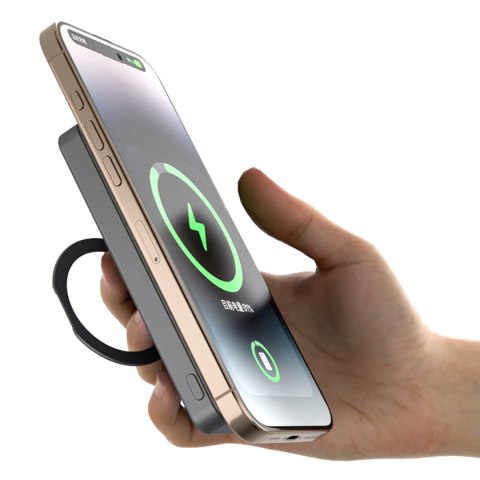 Powerbank K28 10000mAh z MagSafe z metalową obudową i podstawką PD 22.5W - szary DUDAO