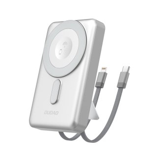 Powerbank K29 10000mAh MagSafe metalowa obudowa podstawka kable USB-C iPhone Lightning PD 20W - srebrny DUDAO