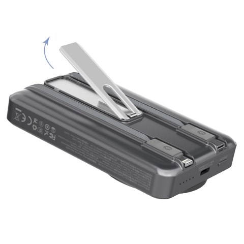 Powerbank K29 10000mAh MagSafe metalowa obudowa podstawka kable USB-C iPhone Lightning PD 20W - srebrny DUDAO