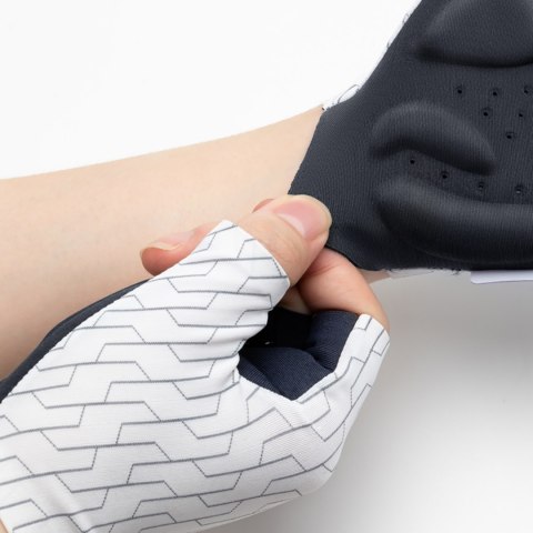 Rękawiczki kolarskie rowerowe MTB rozmiar M - biało-czarne ROCKBROS