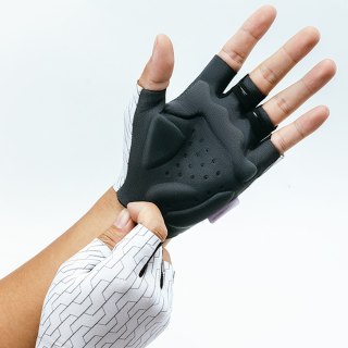 Rękawiczki kolarskie rowerowe MTB rozmiar S - biało-czarne ROCKBROS