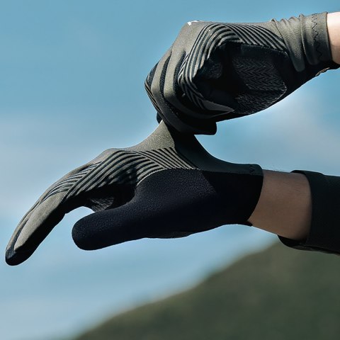 Rękawiczki rowerowe amortyzujące pełne rozmiar L - zielone ROCKBROS