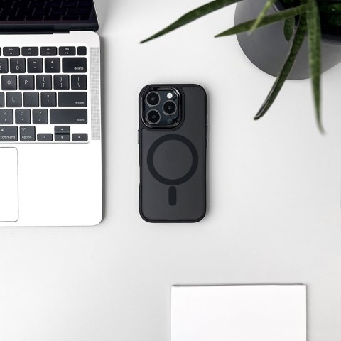 Etui ochronne na Samsung Galaxy S24 FE Glitter Case MagSafe - czarne z brokatem WOZINSKY