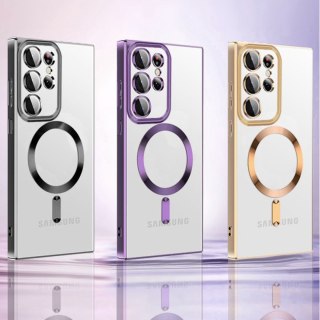 Etui pokrowiec na Samsung Galaxy S24 FE Electroplated Magsafe - różowe WOZINSKY