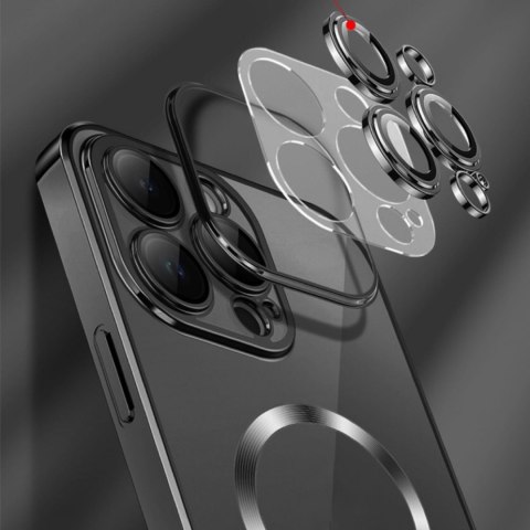 Etui pokrowiec na Samsung Galaxy S24 FE Electroplated Magsafe - srebrne WOZINSKY