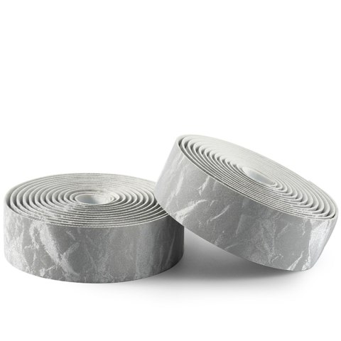 Owijka na kierownicę rowerową z PU wzór Velour - szara ROCKBROS