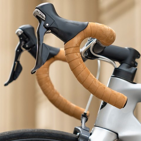 Owijka na kierownicę rowerową z PU wzór Velour - szara ROCKBROS