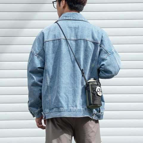 Torba turystyczna rowerowa na butelkę bidon z paskiem na ramię 1l - zielona ROCKBROS