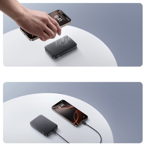 Powerbank 10000mAh 22.5W Qi2 JR-PBM12 MagSafe z podstawką - czarny JOYROOM