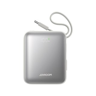 Powerbank 10000mAh 22.5W z wbudowanymi kablami USB-C Lightning - biały JOYROOM