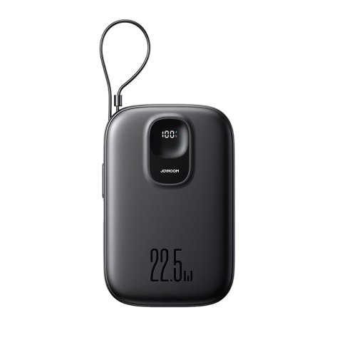 Powerbank 10000mAh z wbudowanym kablem 22.5 iPhone Lightning USB-C 0.25 cm - czarny JOYROOM