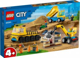 Klocki City 60391 Ciężarówki i dźwig z kulą wyburzeniową LEGO