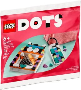 Klocki DOTS 30637 Tacka w kształcie zwierzaka i zawieszka na torbę LEGO