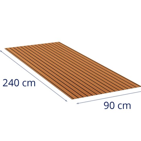 Mata podłogowa samoprzylepna antypoślizgowa do łodzi basenów 240 x 90 cm - brązowa MSW