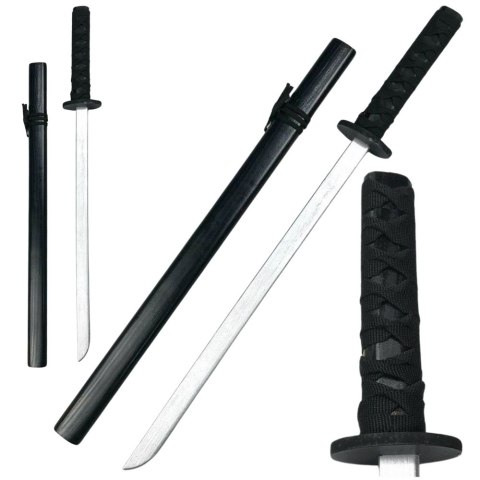 Drewniana Katana Miecz Do Zabawy Treningu Rekwizyt Czarny 70cm LEAN Toys