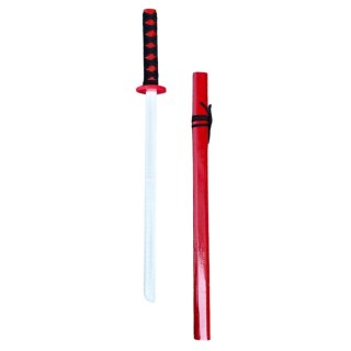 Drewniana Katana Miecz Do Zabawy Treningu Rekwizyt Czerwony 70cm LEAN Toys