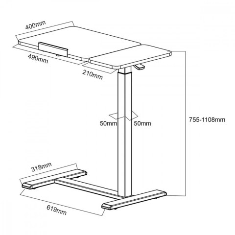 Mobilne biurko/stand na laptop MC-120B, 76-109cm Maclean
